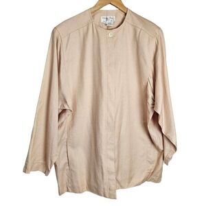 Christian Dior Vintage Blazer Womens Size 12 Pink Linen Business Casual 90s